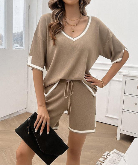 Summer Women Casual Sweater Shorts Outfit - ForVanity sweaters outfits, women's outfits Sweaters Outfits