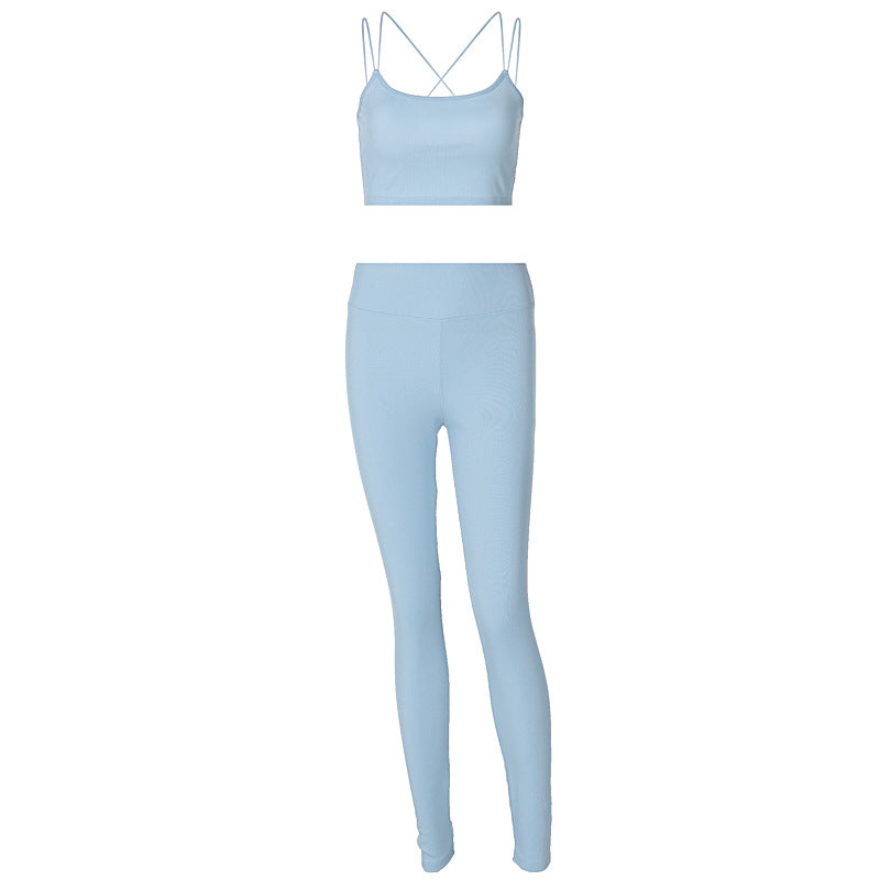 Two Piece Set Women Solid Color Exercise Outfit