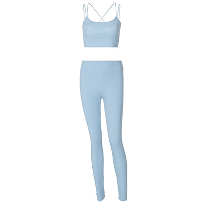 Two Piece Set Women Solid Color Exercise Outfit