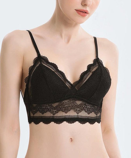 French U-Shaped Lace Triangle Cup Bra - ForVanity bras, women's lingerie Bras