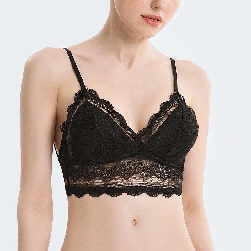 French U-Shaped Lace Triangle Cup Bra - ForVanity bras, women's lingerie Bras