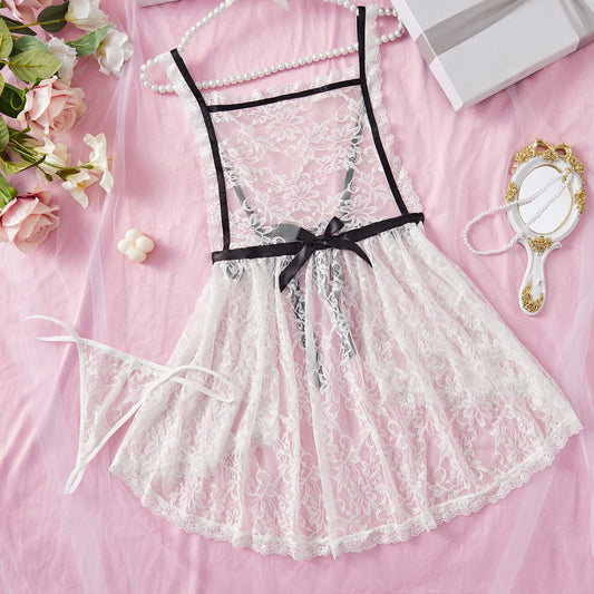 Floral Lace Suspender Skirt: Summer Elegance