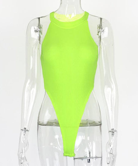 Summer Slim High Slit Bodysuit - ForVanity women's bodysuits, women's clothing Bodysuits