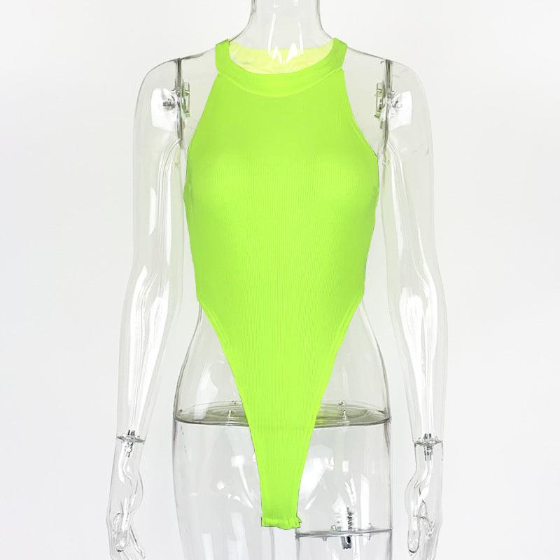 Summer Slim High Slit Bodysuit - ForVanity women's bodysuits, women's clothing Bodysuits