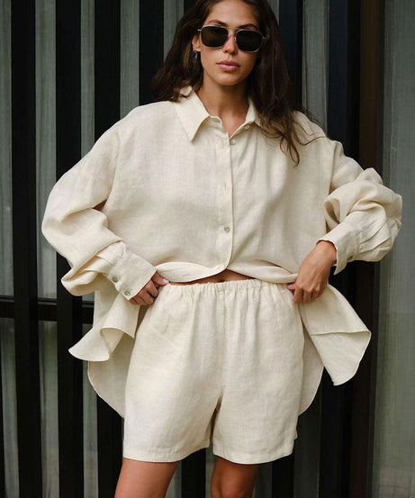 Summer Women Vacation Casual Loose Shorts Outfit - ForVanity 