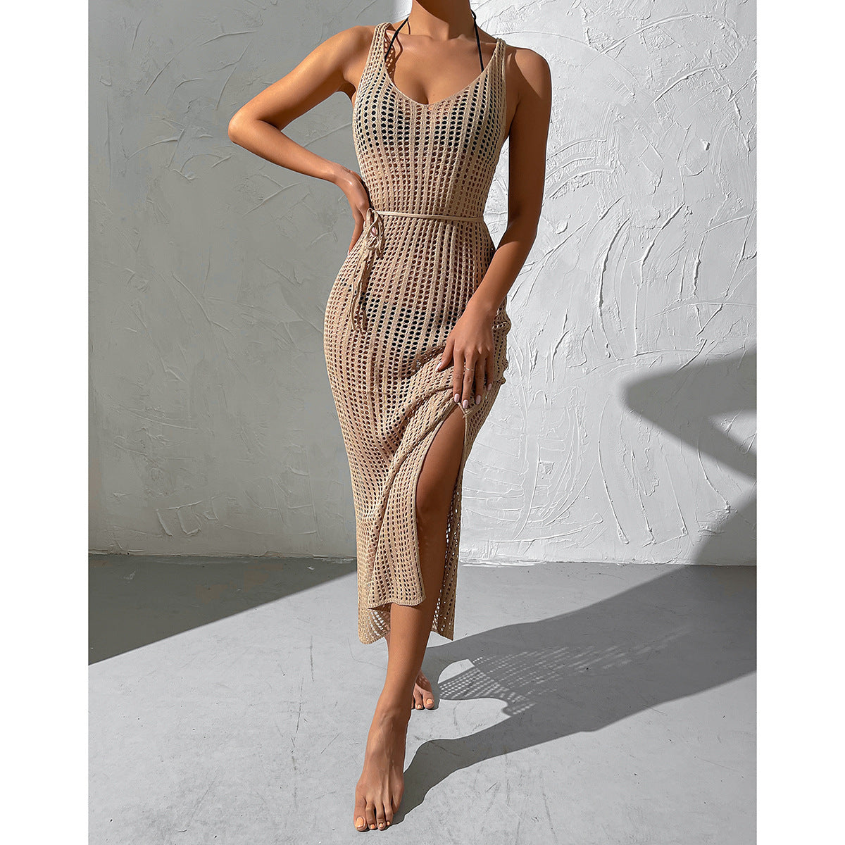 Vacation Beach Hollow Out Knitted Dress