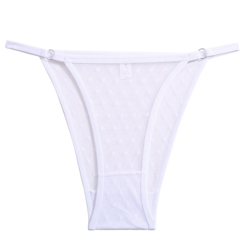 Women's High-Waist High-Slit Lace T-Back Thong Underwear