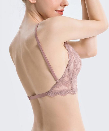 French U-Shaped Lace Triangle Cup Bra - ForVanity bras, women's lingerie Bras