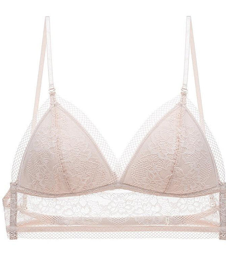 French U-Shaped Lace Triangle Cup Bra - ForVanity bras, women's lingerie Bras