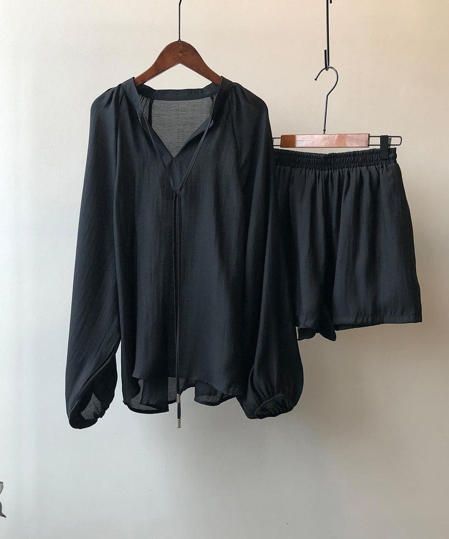 Women Summer Long Sleeve Shorts Outfit - ForVanity 