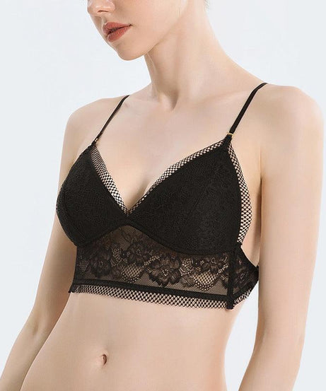 French U-Shaped Lace Triangle Cup Bra - ForVanity bras, women's lingerie Bras