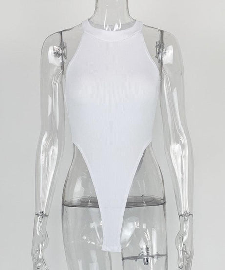 Summer Slim High Slit Bodysuit - ForVanity women's bodysuits, women's clothing Bodysuits