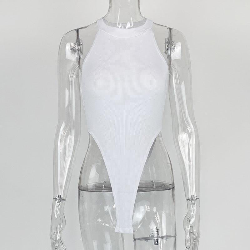 Summer Slim High Slit Bodysuit - ForVanity women's bodysuits, women's clothing Bodysuits