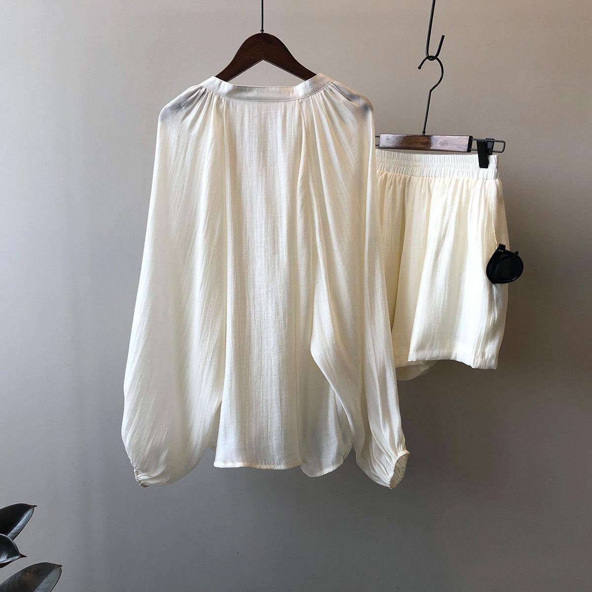 Women Summer Long Sleeve Shorts Outfit - ForVanity 