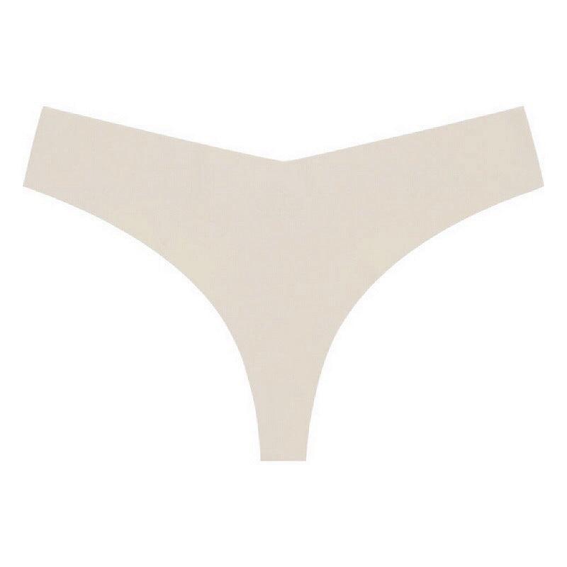 Seamless V-Shaped Low Waist T Back Thongs - ForVanity underwear, women's lingerie Thongs