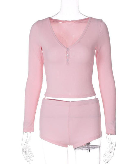 Women Low Cut Tight Sports Shorts Outfit - ForVanity 