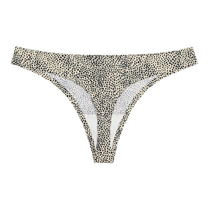 Leopard Print Low Waist Breathable Ice Silk Thongs