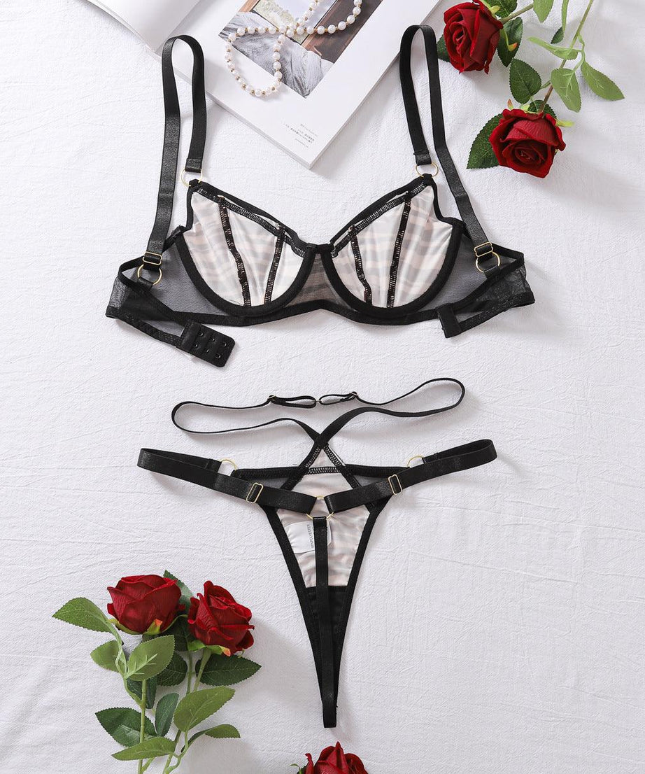 Summer Animal Print Mesh Lingerie Set - ForVanity lingerie, women's lingerie Lingerie