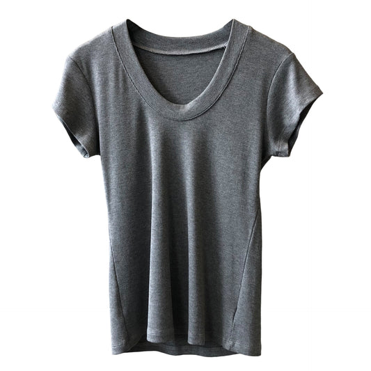 Summer Casual Slim Fit Solid Color Short Sleeve Women's T-Shirt - ForVanity women's clothing, women's t-shirts T-Shirts