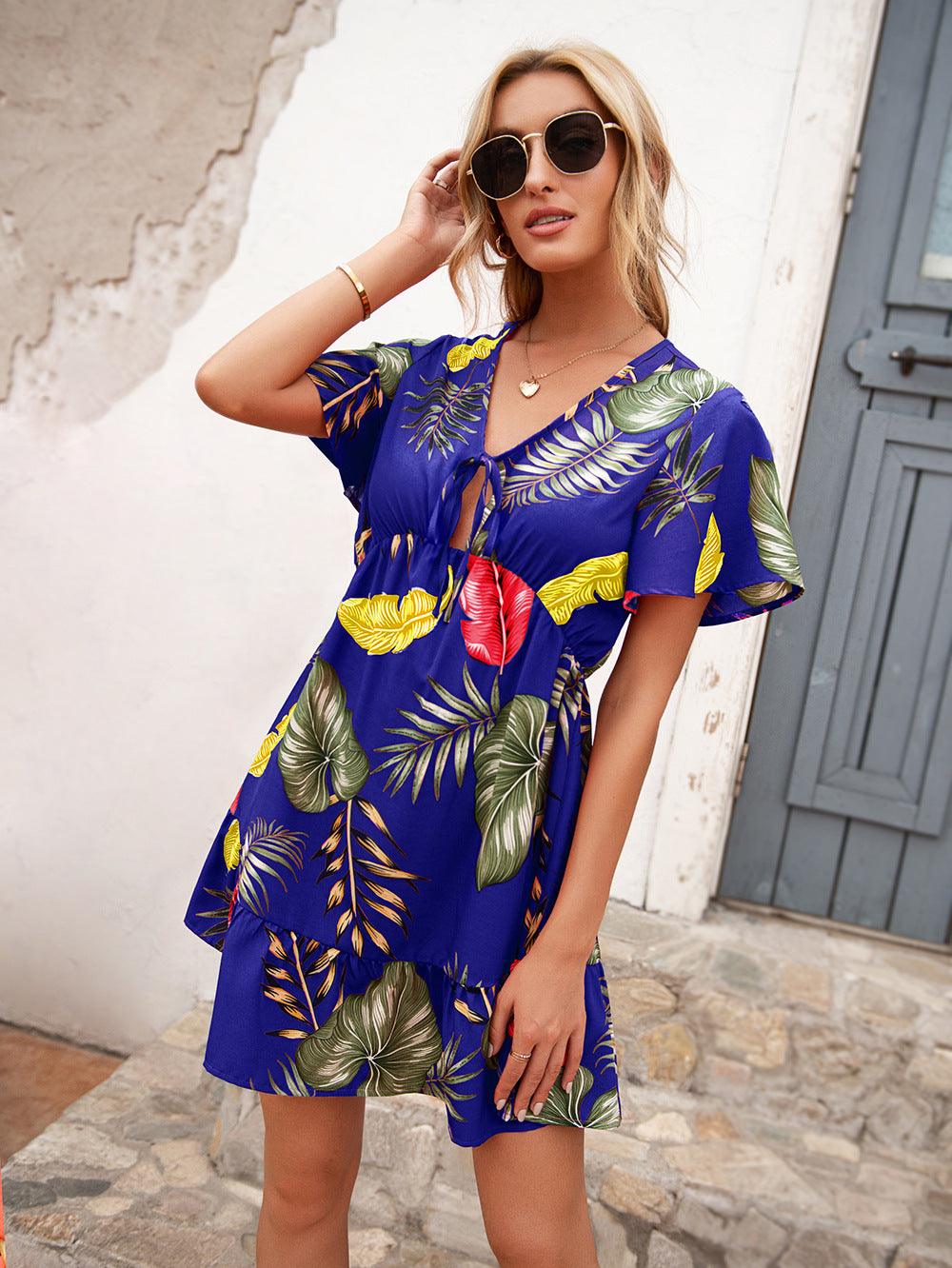 Floral Print Vacation Dress: The Perfect Blend of Casual and Boho Style - ForVanity dress, Summer, Vacation Dress Vacation Dress