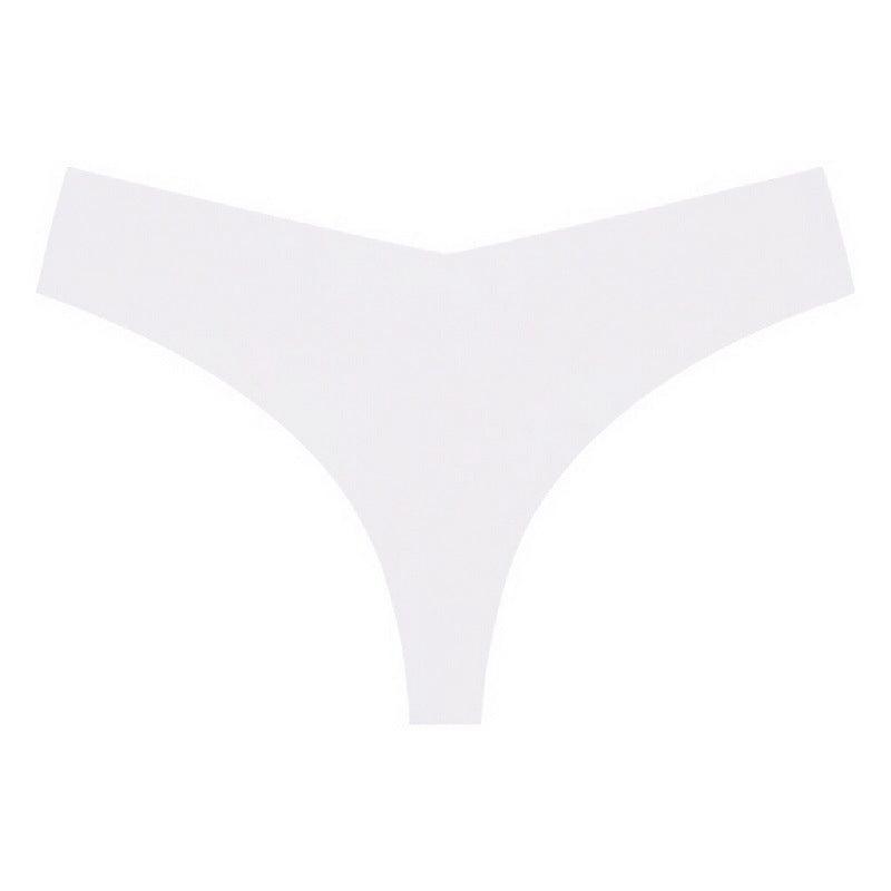 Seamless V-Shaped Low Waist T Back Thongs - ForVanity underwear, women's lingerie Thongs