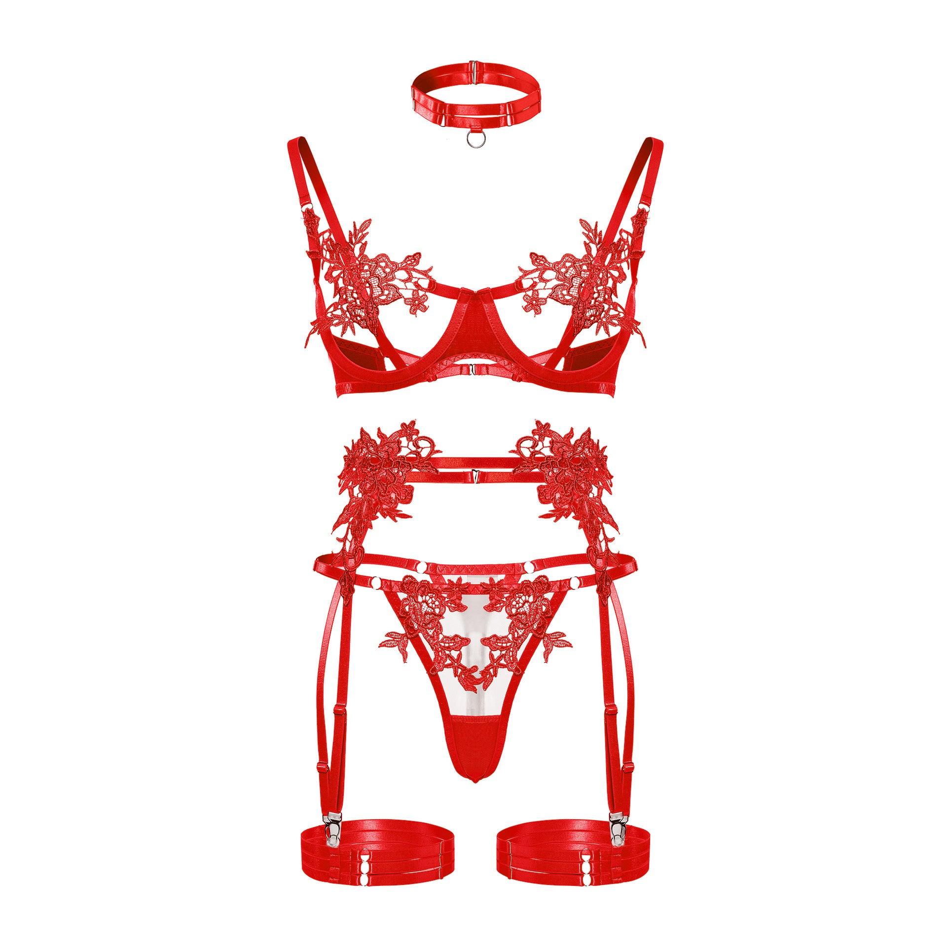 Luxurious Floral Mesh Lingerie Set - ForVanity lingerie, women's lingerie Lingerie Set