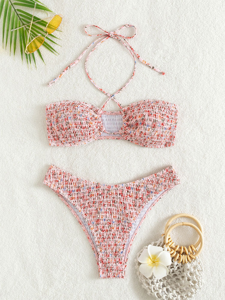 Floral Print Bikini High Waist Swimsuit