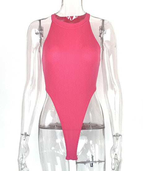 Summer Slim High Slit Bodysuit - ForVanity women's bodysuits, women's clothing Bodysuits