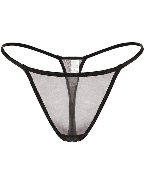Sheer Mesh Low Waist T-Back Thongs - ForVanity underwear, women's lingerie Bikini
