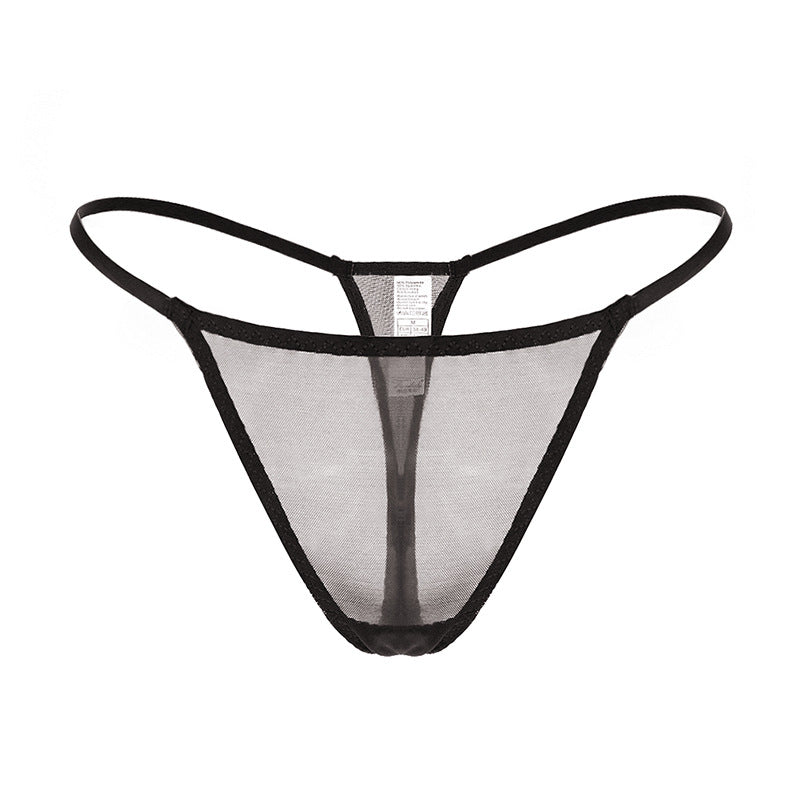 Sheer Mesh Low Waist T-Back Thongs - ForVanity underwear, women's lingerie Bikini