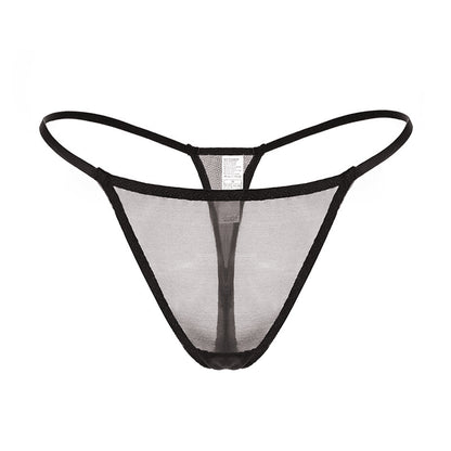 Sheer Mesh Low Waist T-Back Thongs - ForVanity underwear, women's lingerie Bikini