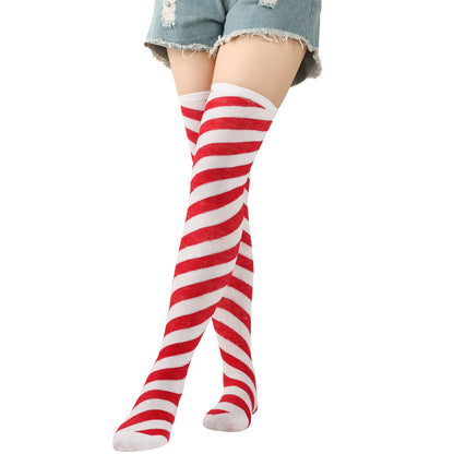 Diagonal Striped Halloween Knee-High Socks: Versatile Colors for All