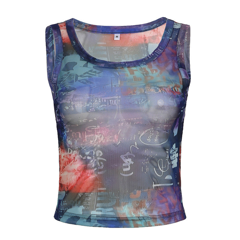 See Through Niche Slim Fit Short Top - ForVanity women's clothing, women's tops & tees Tops & Tees