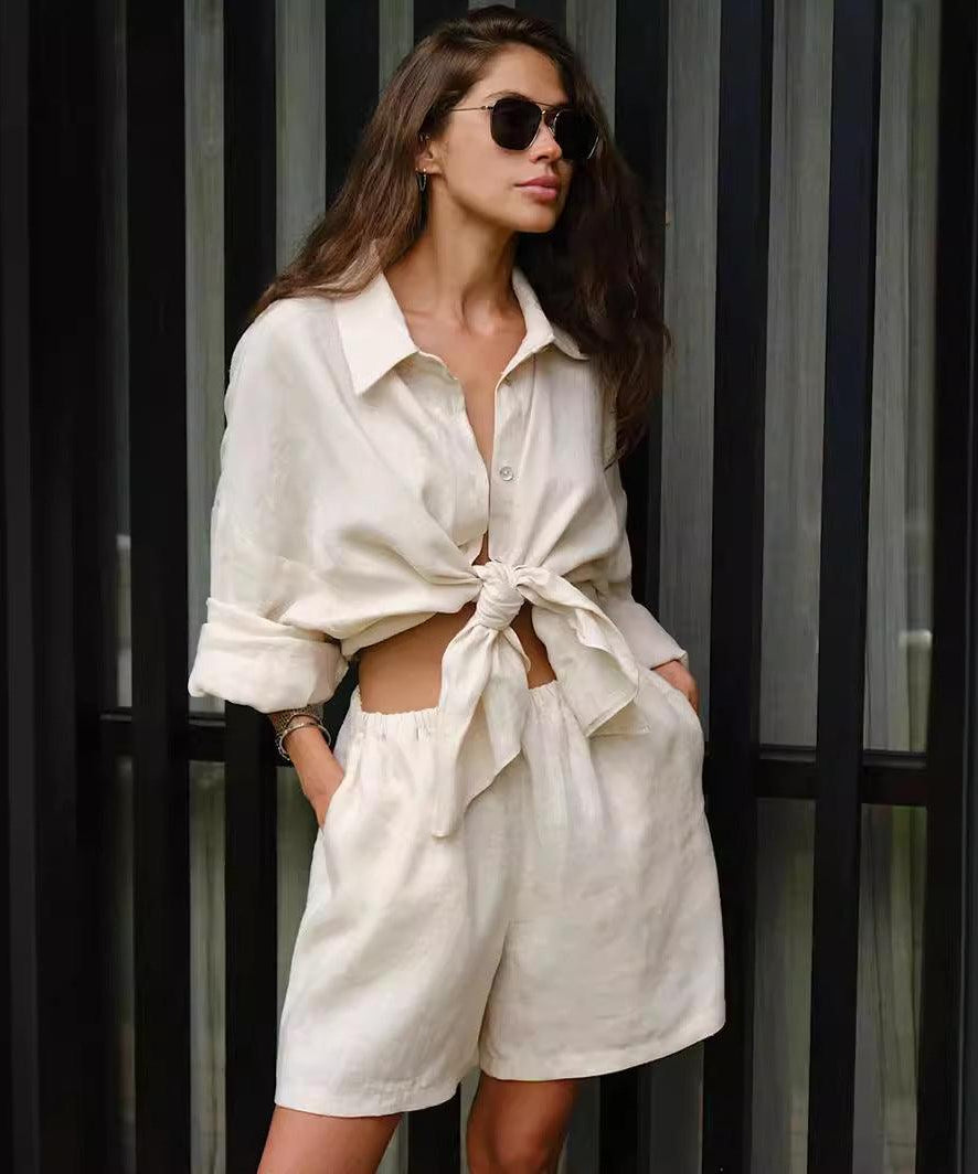 Summer Women Vacation Casual Loose Shorts Outfit - ForVanity 