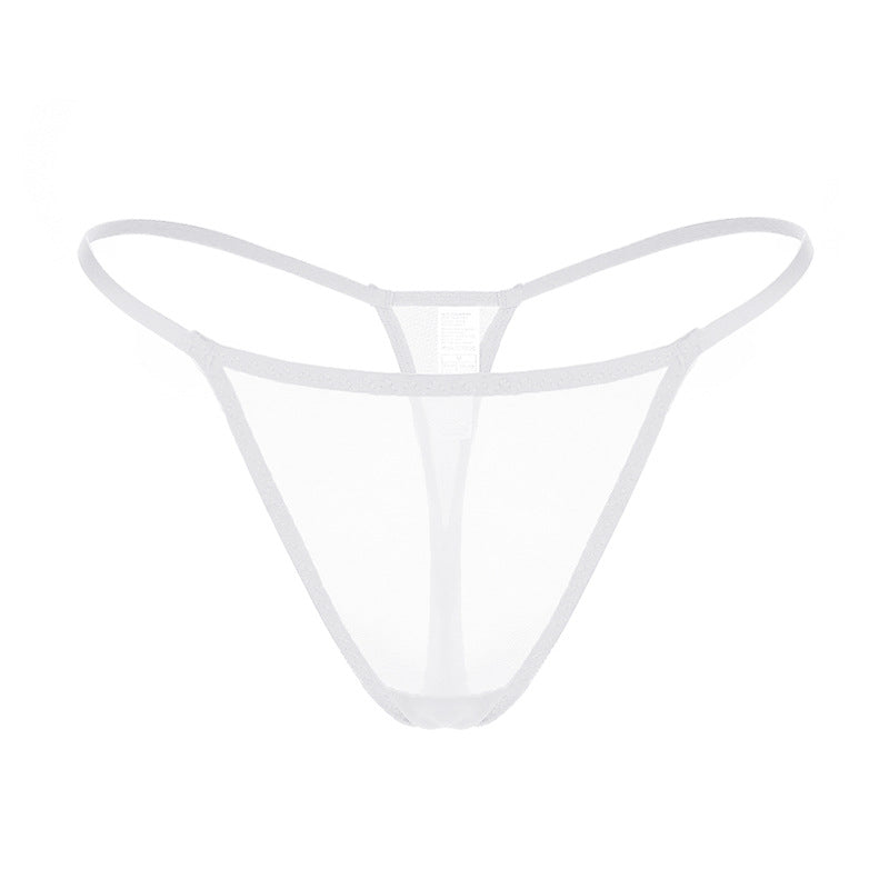 Sheer Mesh Low Waist T-Back Thongs - ForVanity underwear, women's lingerie Bikini