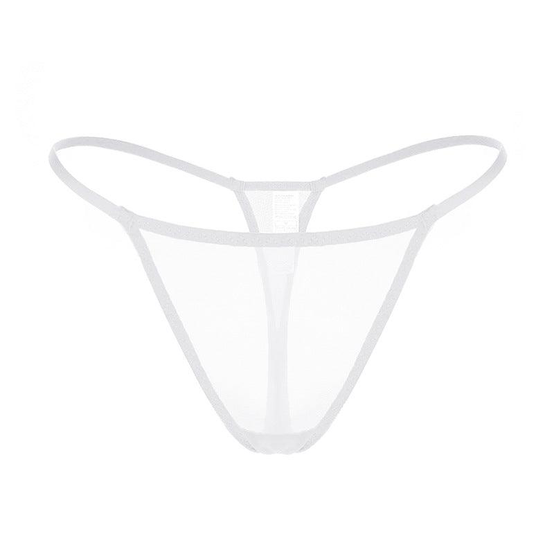 Sheer Mesh Low Waist T-Back Thongs - ForVanity underwear, women's lingerie Bikini