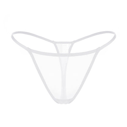 Sheer Mesh Low Waist T-Back Thongs - ForVanity underwear, women's lingerie Bikini