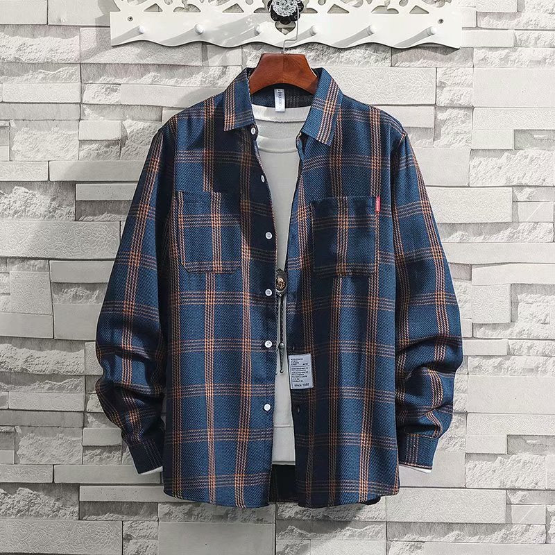 Men's Plaid Square Collar Long Sleeve Shirt: The Perfect Blend of Relaxation & Elegance
