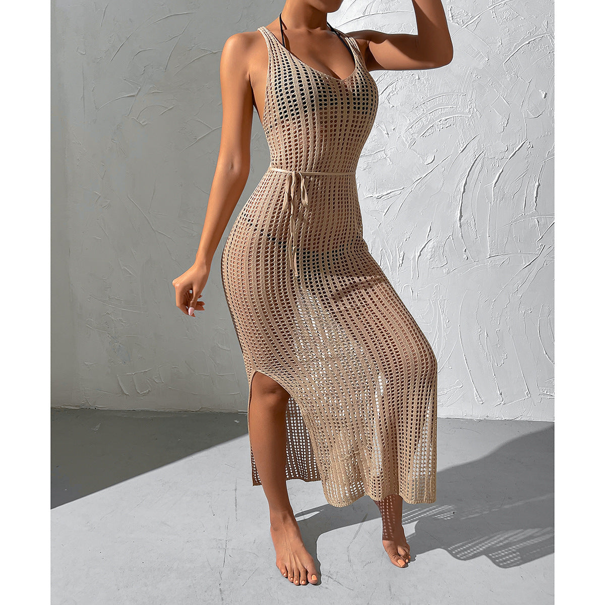 Vacation Beach Hollow Out Knitted Dress