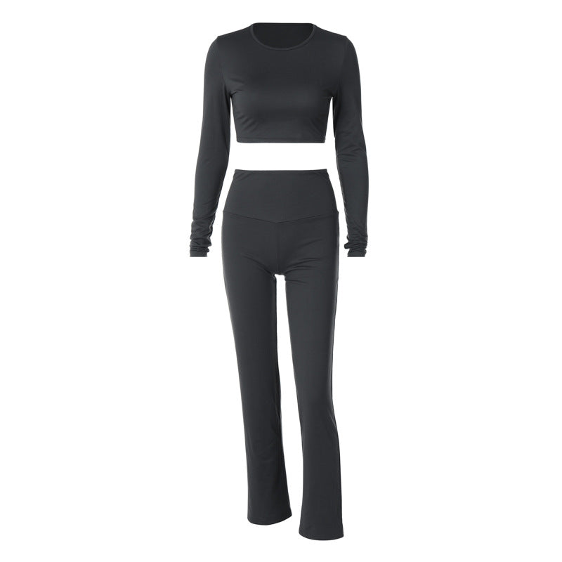 Women’s Long Sleeve Top & Slim Pants Two-Piece Set - Casual Style - ForVanity pant outfit, women's outfits Pants Outfits