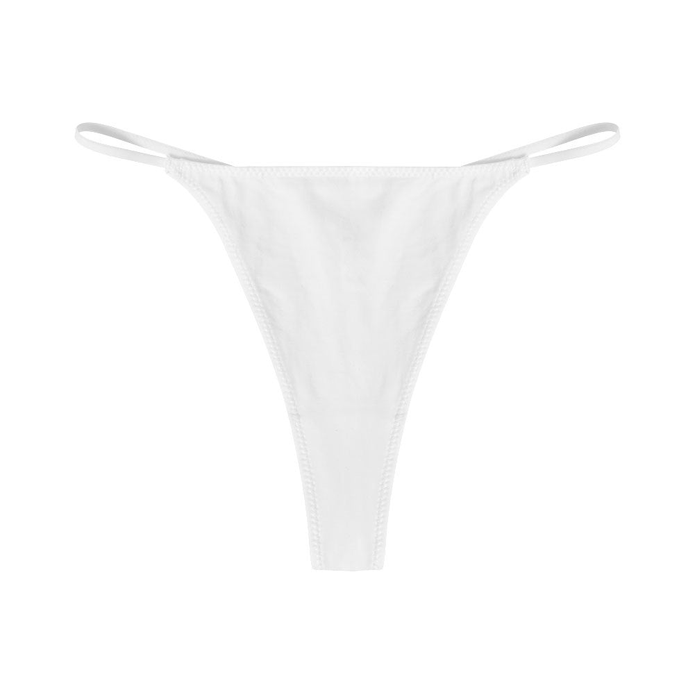 Peach Hip High Cut Cotton Thong Panties - ForVanity underwear, women's lingerie Thongs