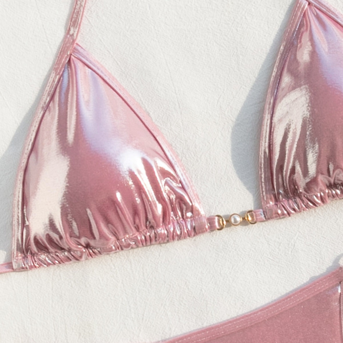 Split Backless Lace-Up Bikini - Triangle Bag Swimsuit