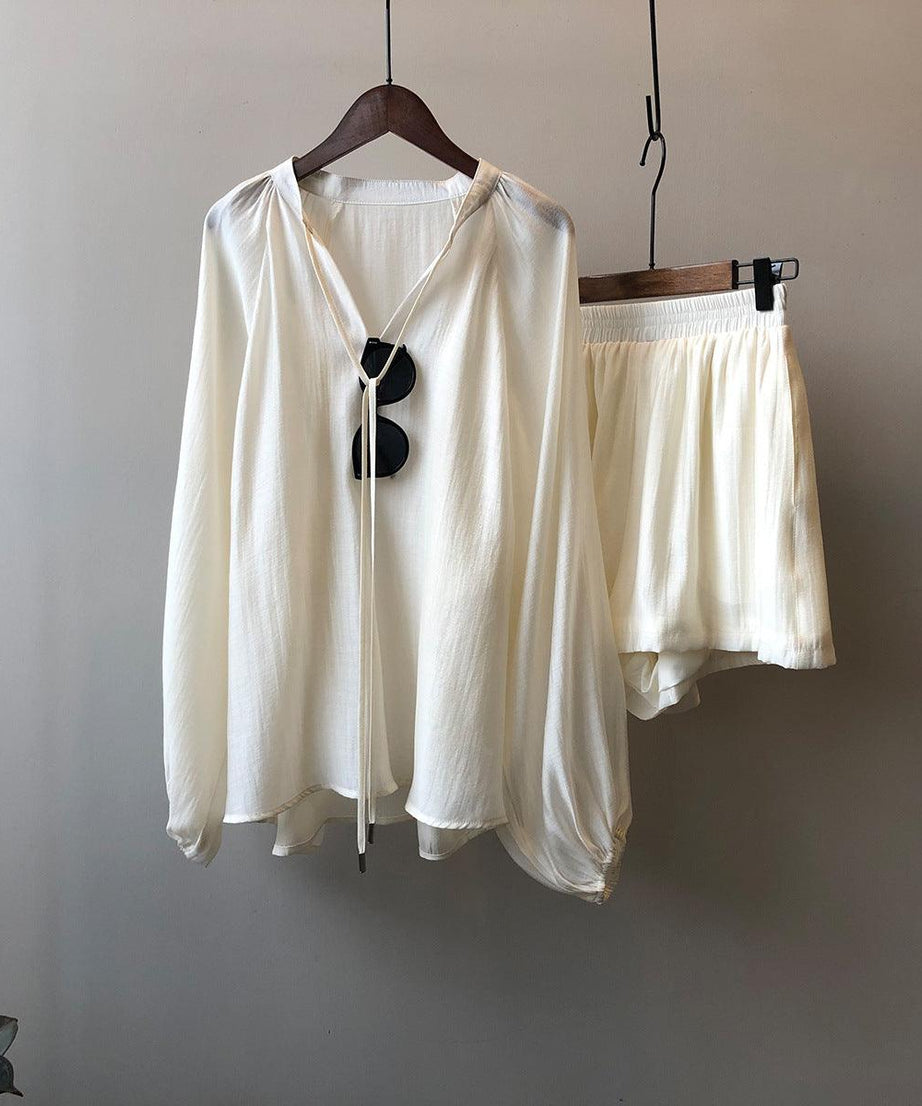 Women Summer Long Sleeve Shorts Outfit - ForVanity 