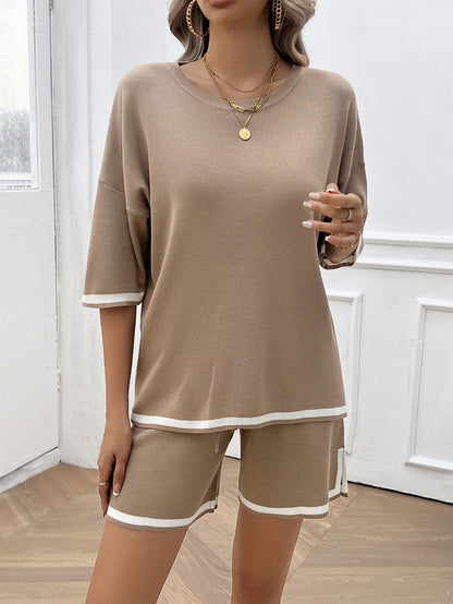 Women Spring Summer Casual Sweater Shorts Outfit - ForVanity sweaters outfits, women's outfits Sweaters Outfits