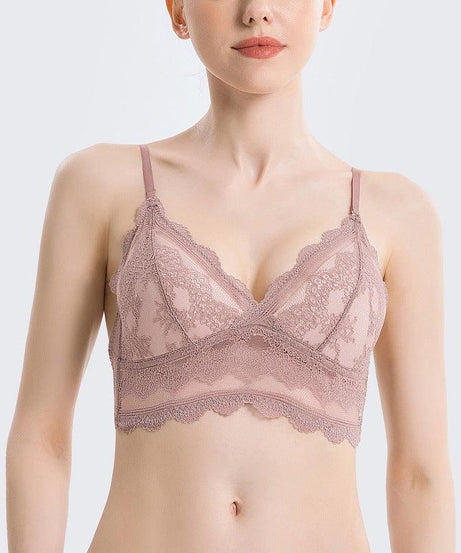 French U-Shaped Lace Triangle Cup Bra - ForVanity bras, women's lingerie Bras