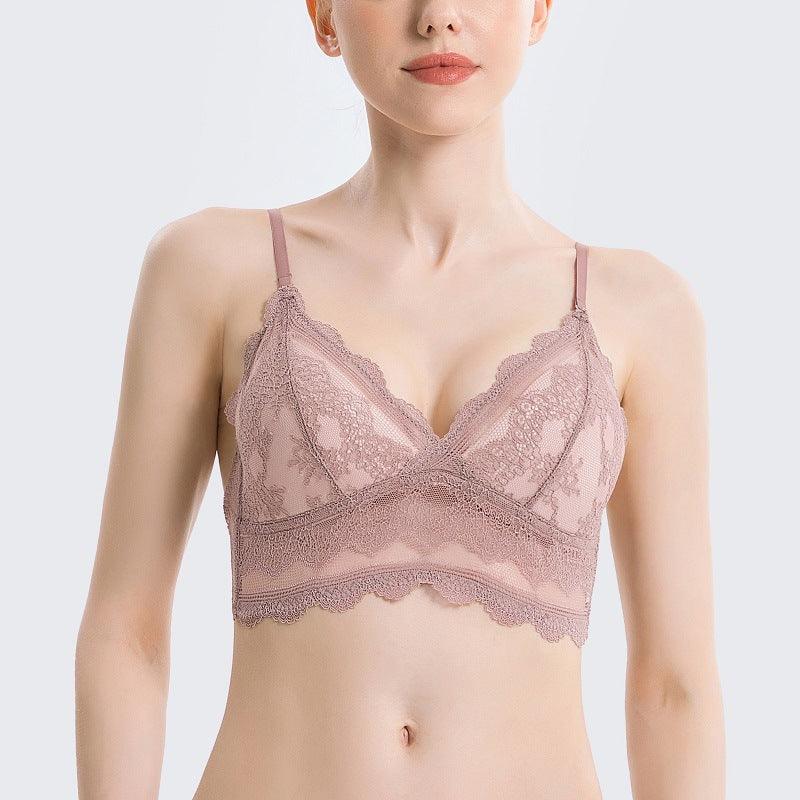 French U-Shaped Lace Triangle Cup Bra - ForVanity bras, women's lingerie Bras