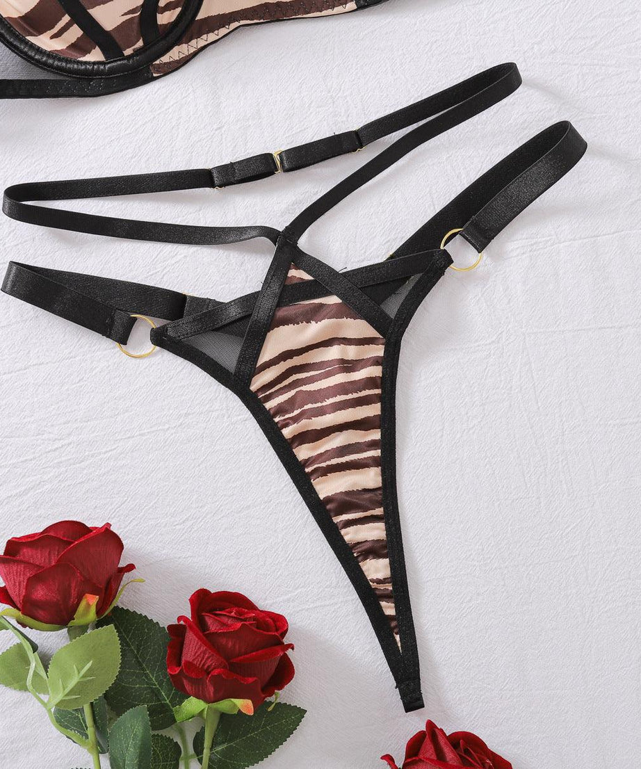Summer Animal Print Mesh Lingerie Set - ForVanity lingerie, women's lingerie Lingerie