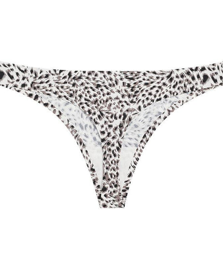 Leopard Print Low Waist Breathable Ice Silk Thongs - ForVanity underwear, women's lingerie Thongs