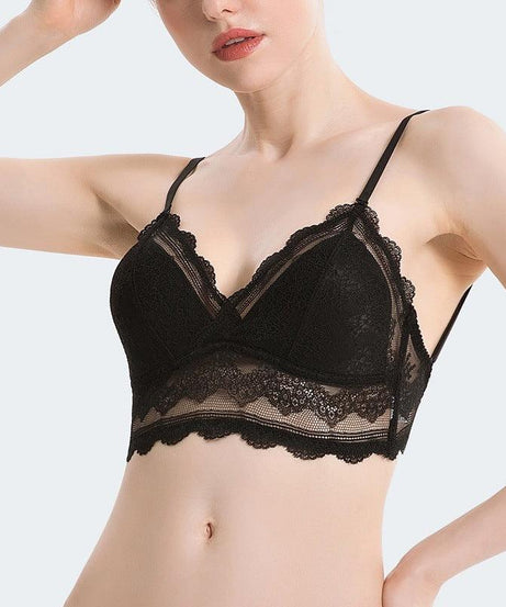 French U-Shaped Lace Triangle Cup Bra - ForVanity bras, women's lingerie Bras