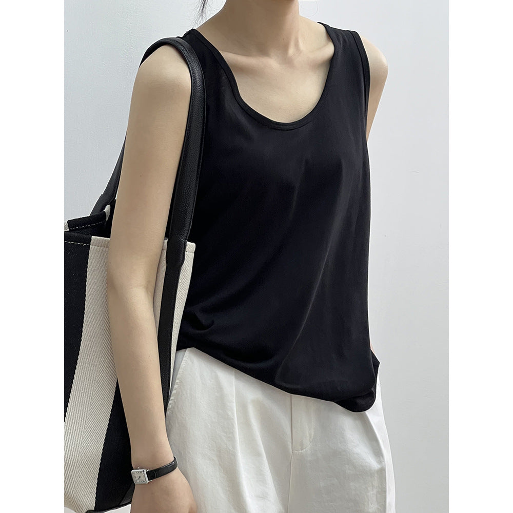 Korean Simple U Collar Slimming Top